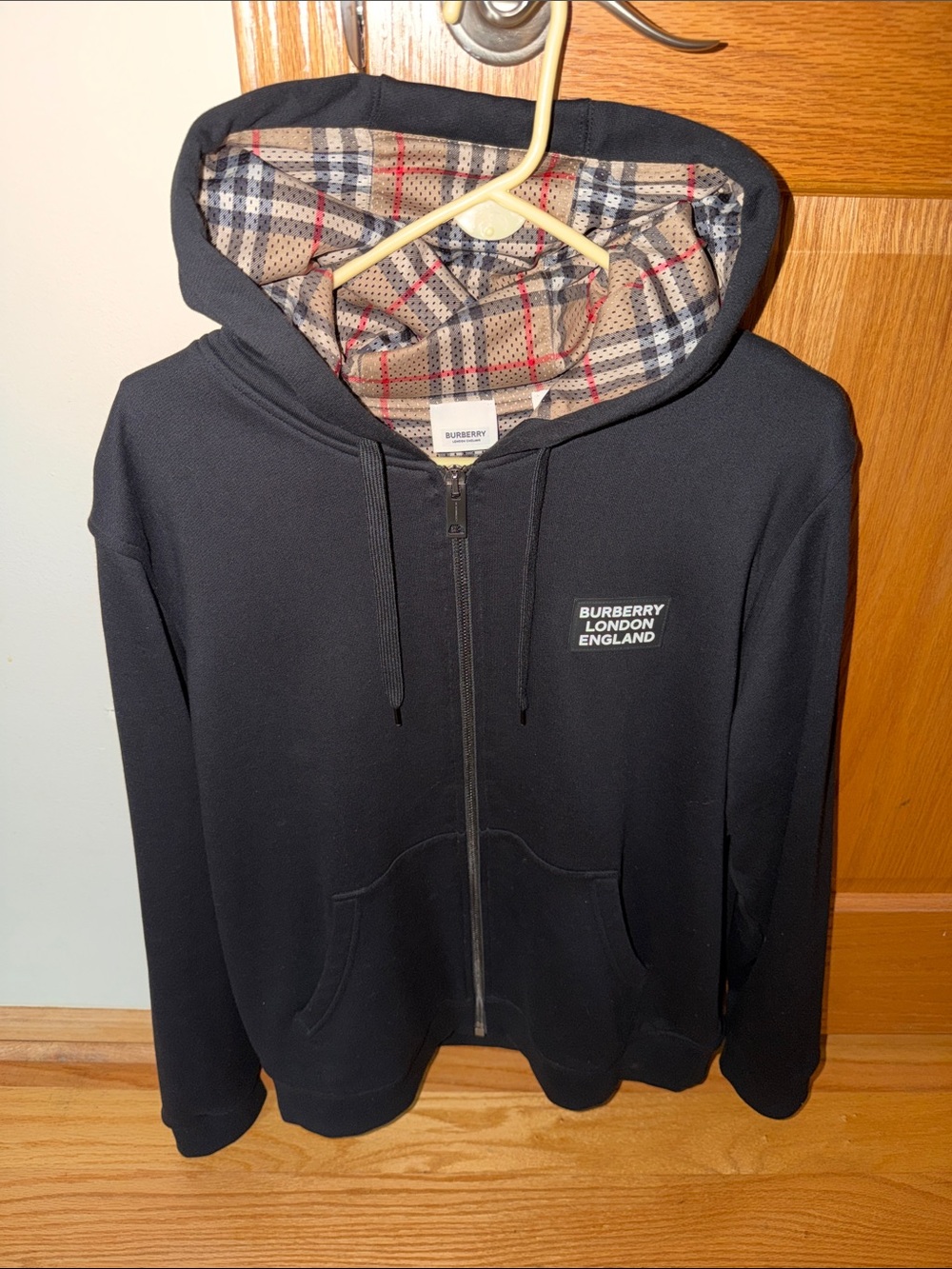 Burberry Cotton Blend Zip Hoodie - Black